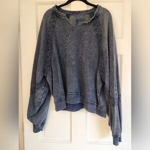 Aerie Navy Blue Crew Neck Sweatshirt